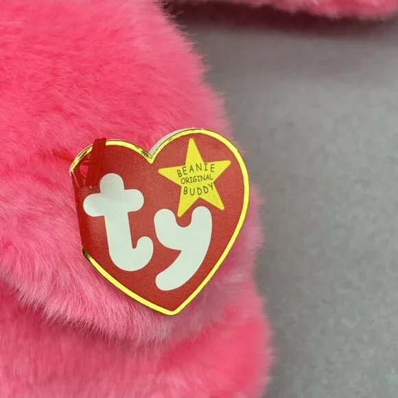 Pinky Flamingo Plush 1998 17" Bird Stuffed Toy Vintage TY Beanie Buddy - Picture 6 of 11